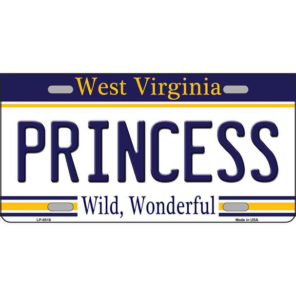 Princess West Virginia Novelty Wholesale Metal License Plate