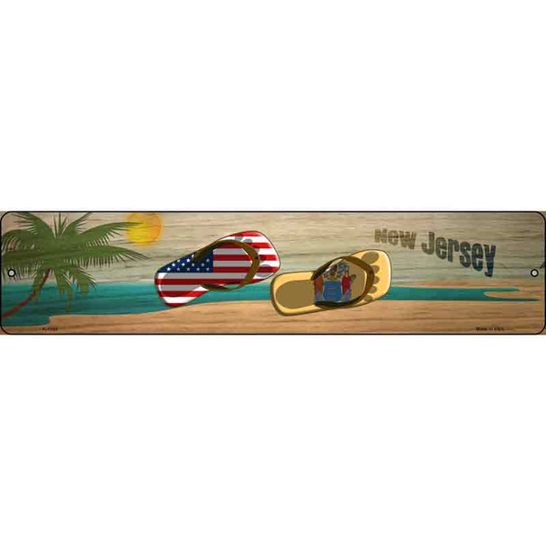 New Jersey Flag and US Flag Wholesale Novelty Metal Street Sign