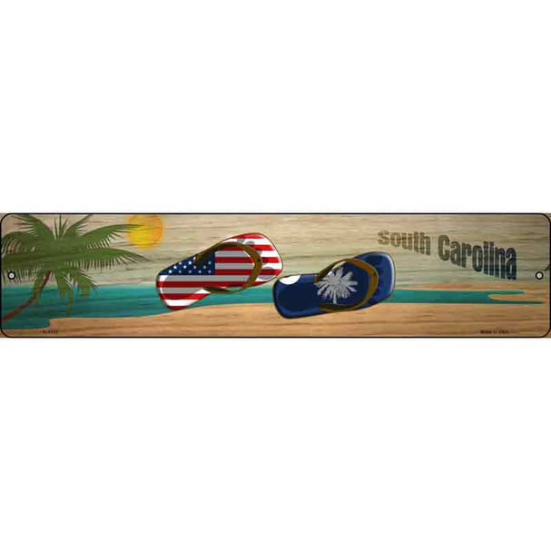 South Carolina Flag and US Flag Wholesale Novelty Metal Street Sign