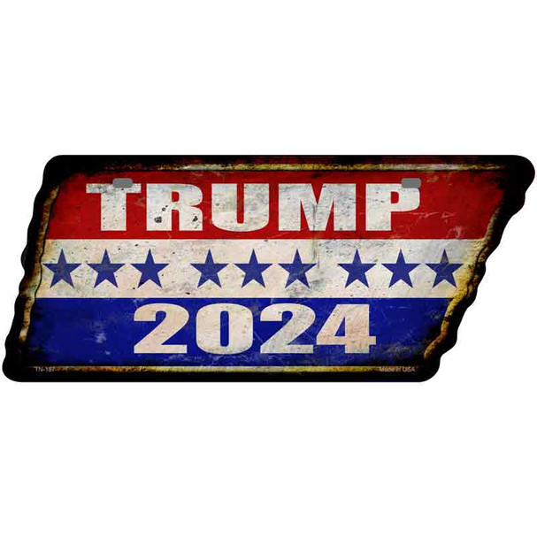 Trump 2024 Stripes Wholesale Novelty Rusty Effect Metal Tennessee License Plate Tag
