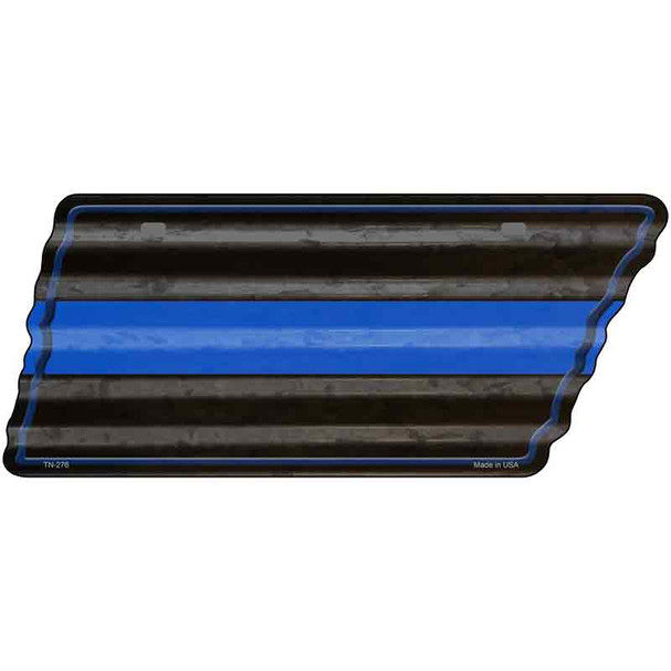 Thin Blue Line Wholesale Novelty Corrugated Effect Metal Tennessee License Plate Tag