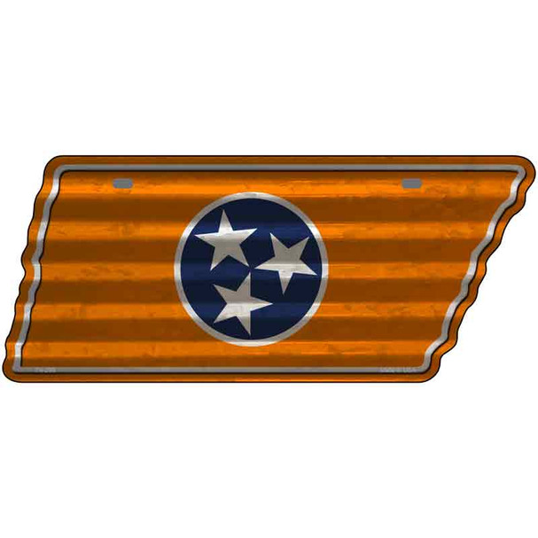 Orange Tennessee Flag Wholesale Novelty Corrugated Effect Metal Tennessee License Plate Tag