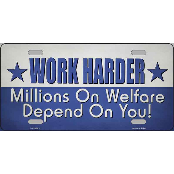 Welfare Depends On You Wholesale Novelty Metal License Plate Tag