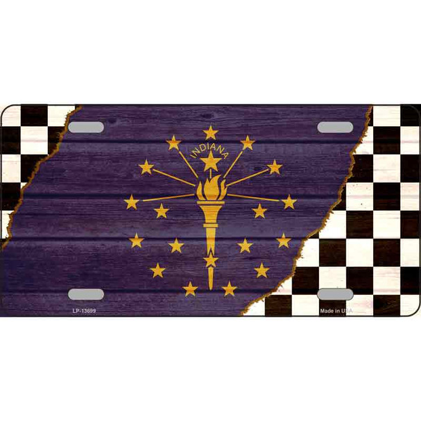Indiana Racing Flag Wholesale Novelty Metal License Plate Tag