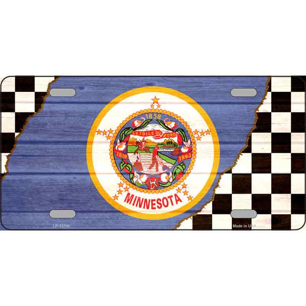 Minnesota Racing Flag Wholesale Novelty Metal License Plate Tag