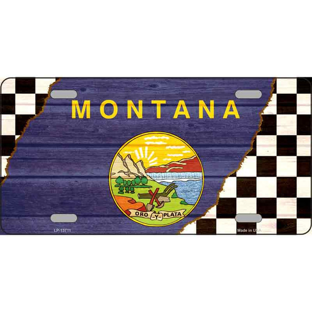 Montana Racing Flag Wholesale Novelty Metal License Plate Tag