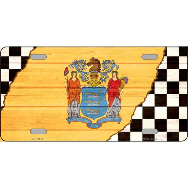 New Jersey Racing Flag Wholesale Novelty Metal License Plate Tag