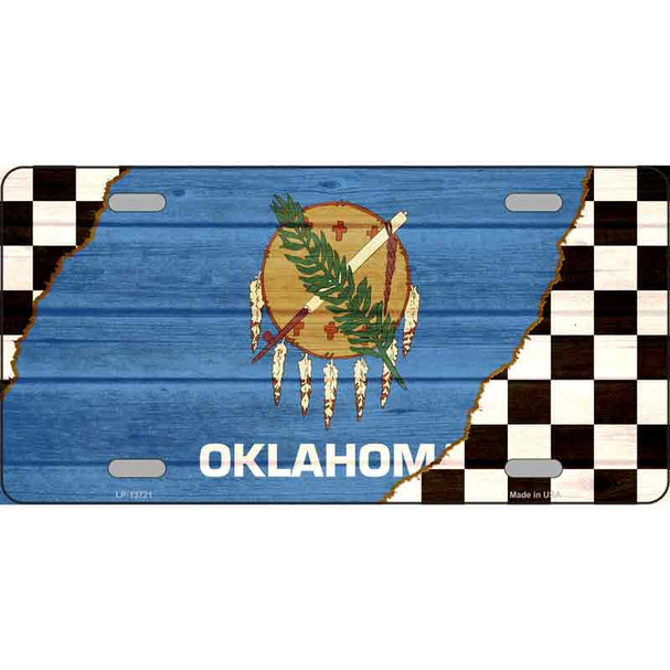 Oklahoma Racing Flag Wholesale Novelty Metal License Plate Tag