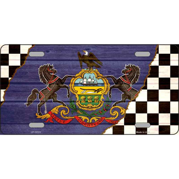 Pennsylvania Racing Flag Wholesale Novelty Metal License Plate Tag