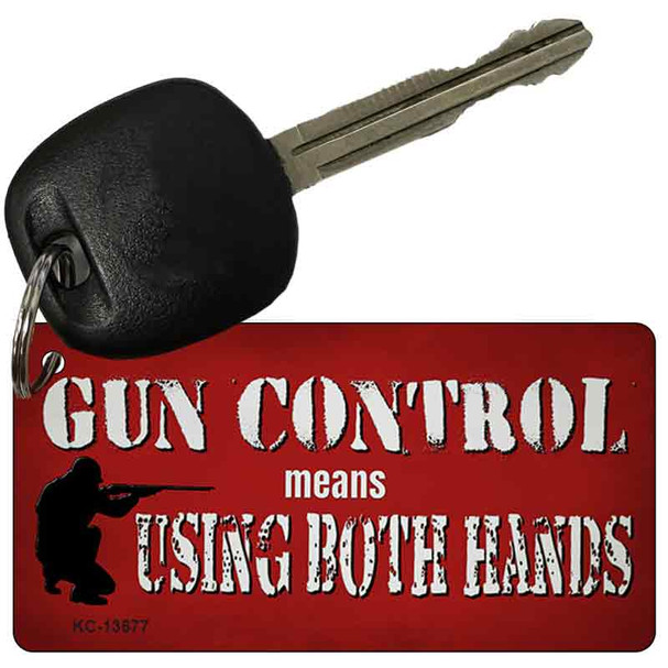 Gun Control Use Both Hands Wholesale Novelty Metal Key Chain