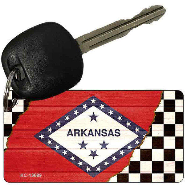 Arkansas Racing Flag Wholesale Novelty Metal Key Chain