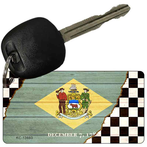 Delaware Racing Flag Wholesale Novelty Metal Key Chain