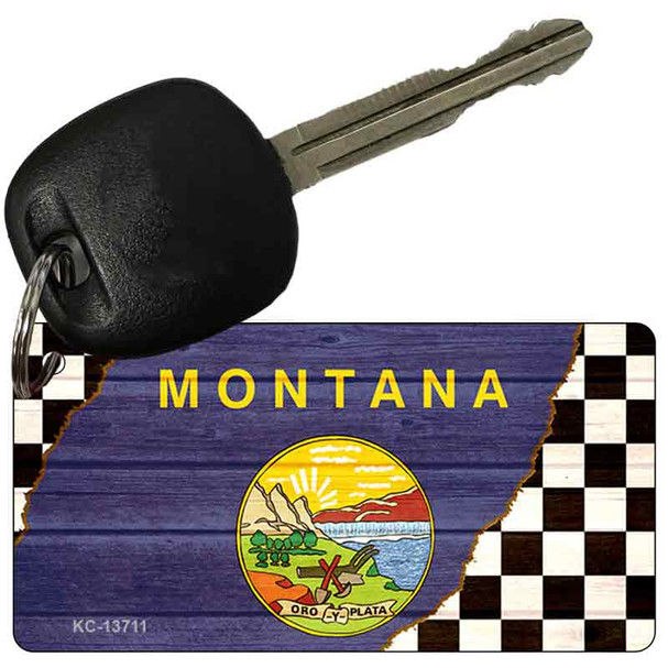 Montana Racing Flag Wholesale Novelty Metal Key Chain