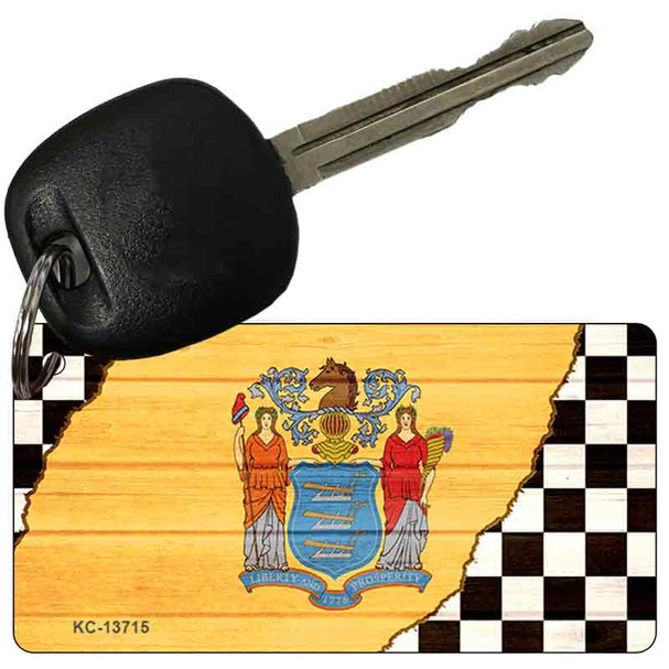 New Jersey Racing Flag Wholesale Novelty Metal Key Chain
