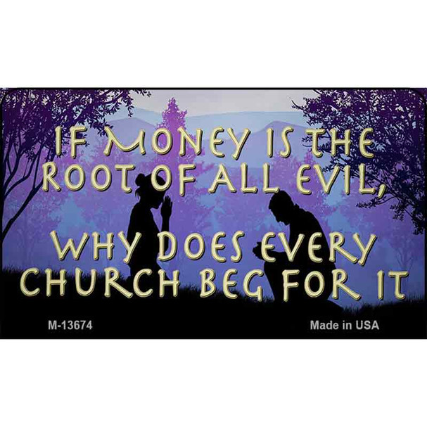 Money Is Root Of All Evil Wholesale Novelty Metal Magnet M-13674