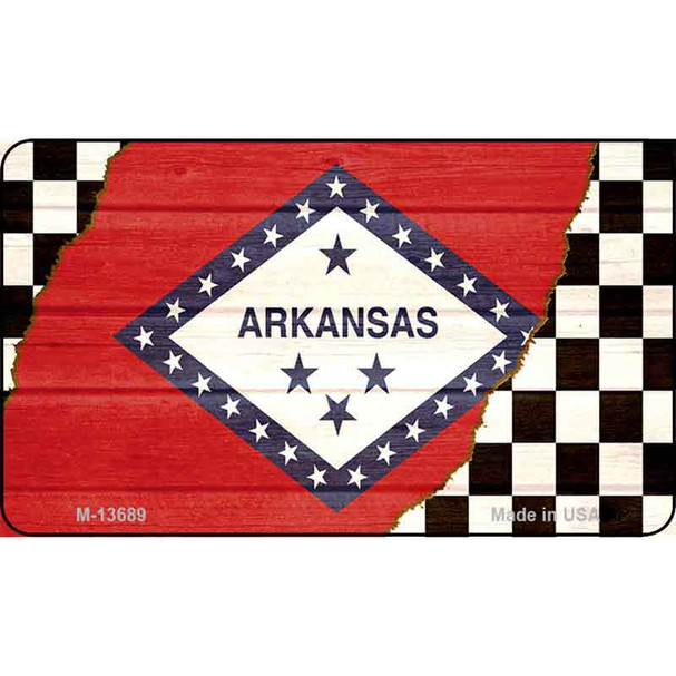 Arkansas Racing Flag Wholesale Novelty Metal Magnet M-13689