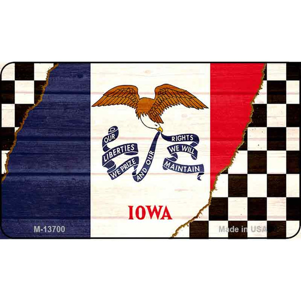 Iowa Racing Flag Wholesale Novelty Metal Magnet M-13700