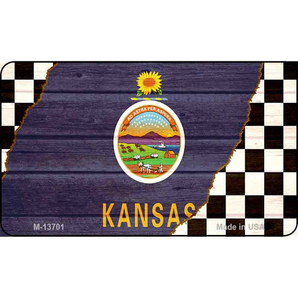 Kansas Racing Flag Wholesale Novelty Metal Magnet M-13701
