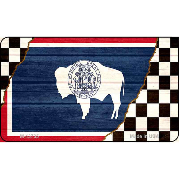 Wyoming Racing Flag Wholesale Novelty Metal Magnet M-13735