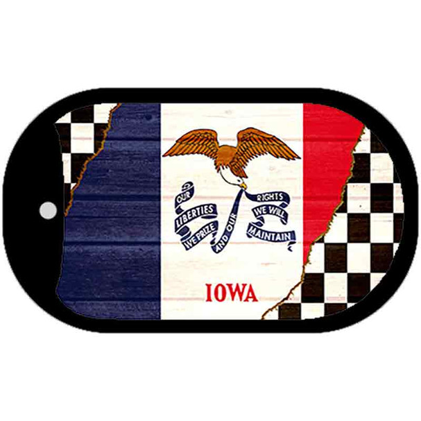 Iowa Racing Flag Wholesale Novelty Metal Dog Tag Necklace