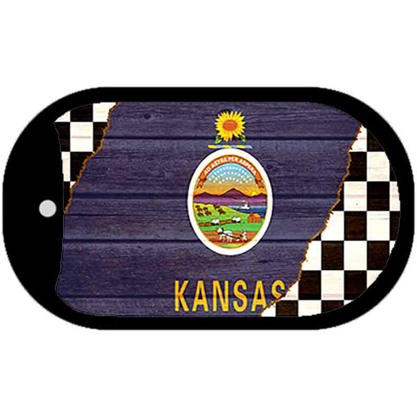 Kansas Racing Flag Wholesale Novelty Metal Dog Tag Necklace
