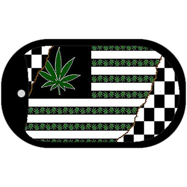 Weed American Racing Flag Wholesale Novelty Metal Dog Tag Necklace