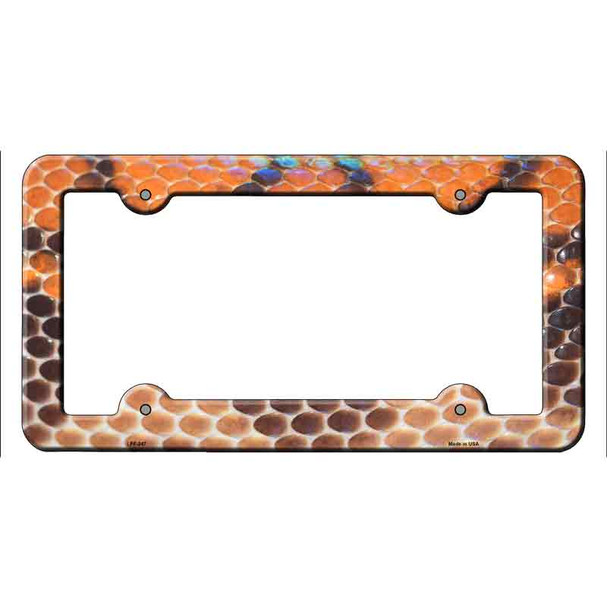 Snake Skin Wholesale Novelty Metal License Plate Frame LPF-047