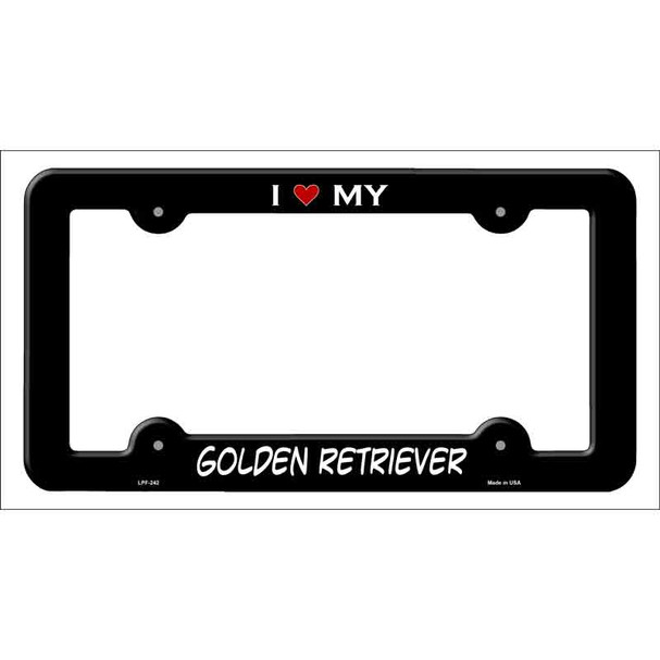 Golden Retriever Wholesale Novelty Metal License Plate Frame LPF-242