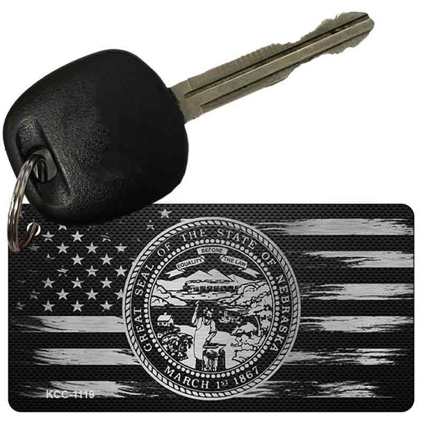 Nebraska Carbon Fiber Effect Wholesale Novelty Metal Key Chain