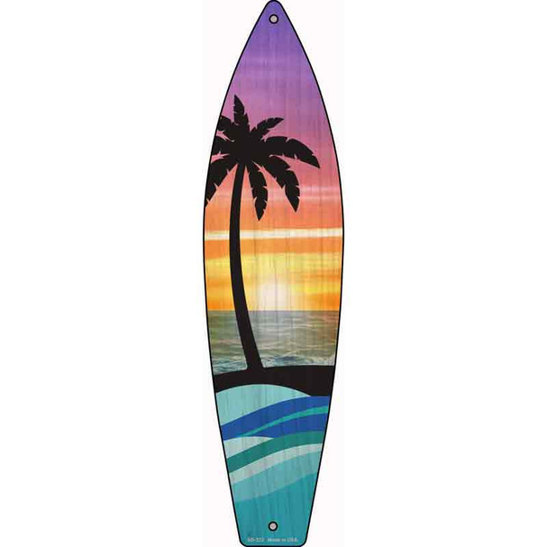 Palm Trees Sunset Wholesale Novelty Metal Surfboard Sign