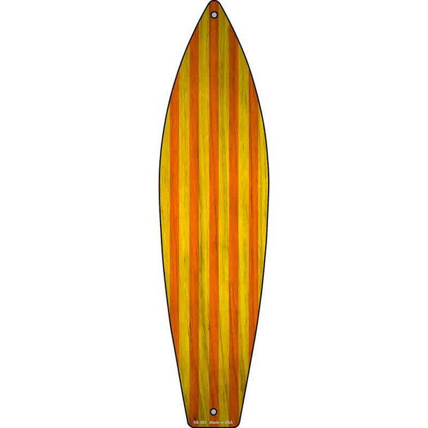 Orange And Yellow Striped Wholesale Novelty Metal Surfboard Sign