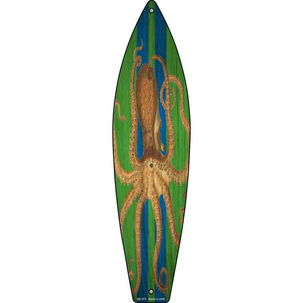 Octopus Blue Striped Wholesale Novelty Metal Surfboard Sign