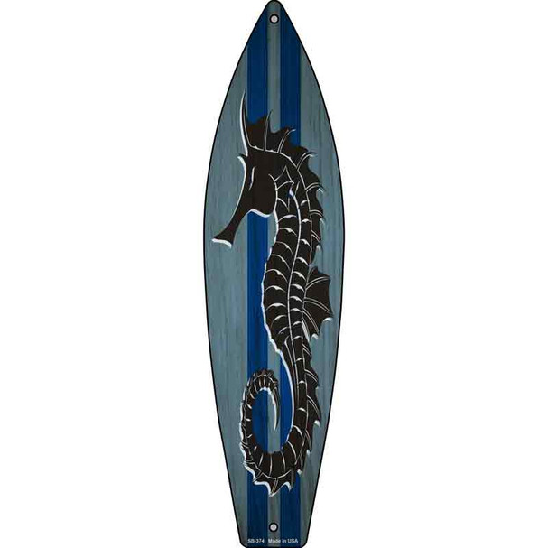 Seahorse Blue Striped Wholesale Novelty Metal Surfboard Sign