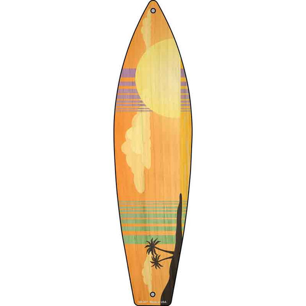 Tropical Sunset Wholesale Novelty Metal Surfboard Sign