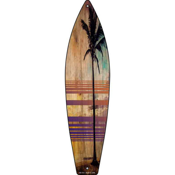 Tall Palm Tree Wholesale Novelty Metal Surfboard Sign