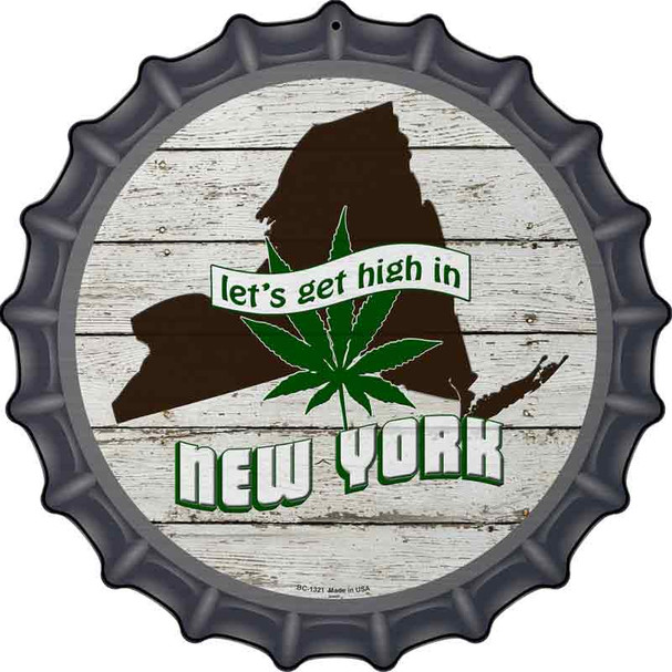 Lets Get High In New York Wholesale Novelty Metal Bottle Cap Sign