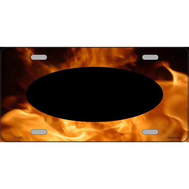 Real Flame With Black Center Oval Wholesale Metal Novelty License Plate