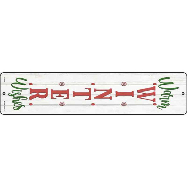 Warm Winter Wishes White Wholesale Novelty Metal Street Sign