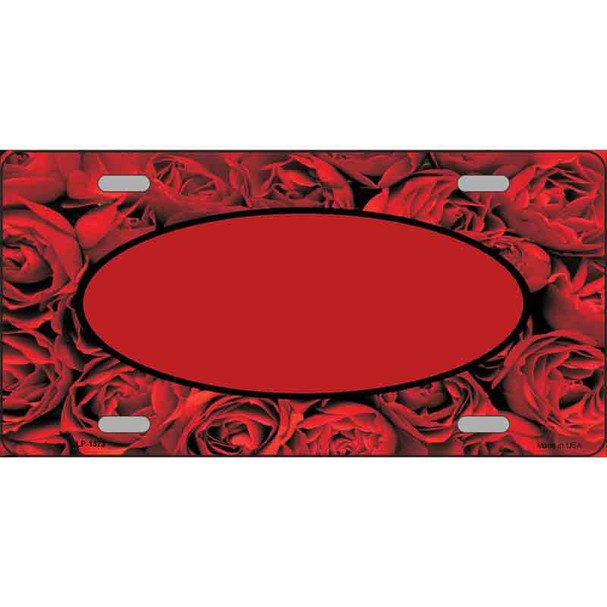 Red Roses With Red Center Oval Wholesale Metal Novelty License Plate