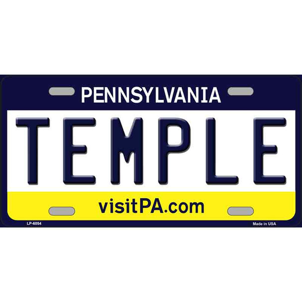 Temple Pennsylvania State Novelty Wholesale Metal License Plate