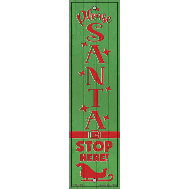 Santa Stop Here Green Wholesale Novelty Metal Bookmark BM-125