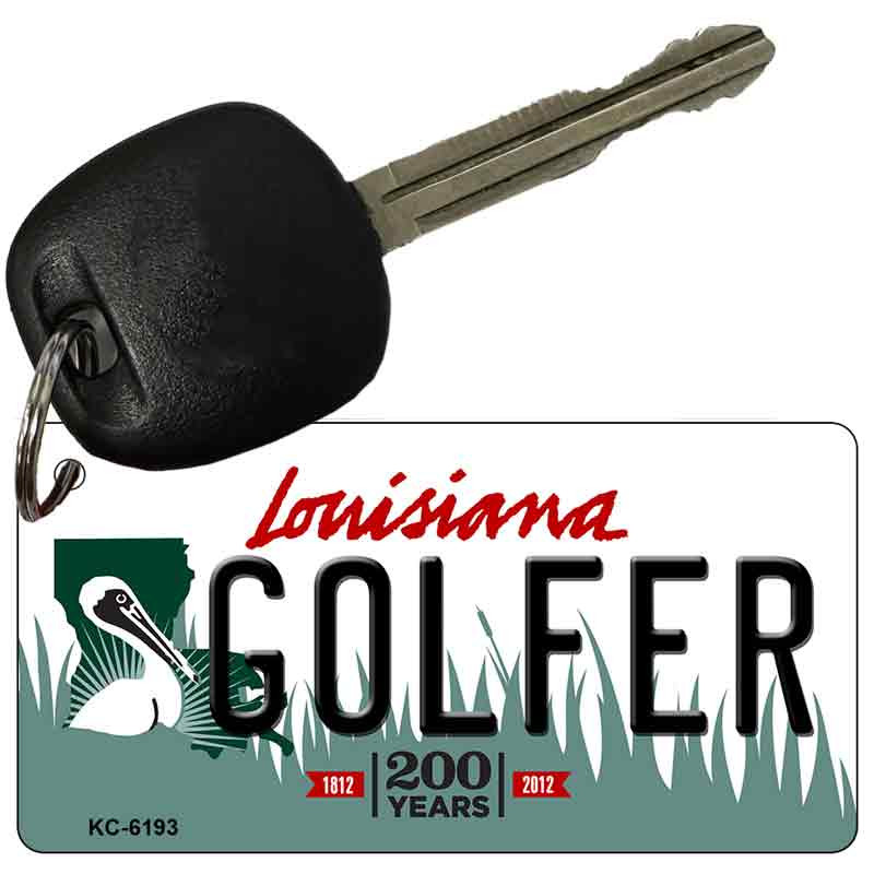 Golfer Louisiana State License Plate Novelty Wholesale Key Chain