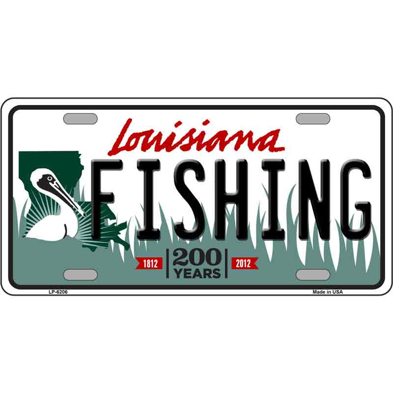 Fishing Louisiana Novelty Wholesale Metal License Plate Tag