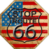 Route 66 American Flag Vintage Wholesale Metal Novelty Stop Sign