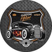 Custom Flame Hotrod Wholesale Novelty Metal Circular Sign