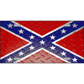 Confederate Flag Diamond Novelty Wholesale Metal License Plate