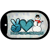 Peace Love Snowman Wholesale Novelty Metal Dog Tag Necklace