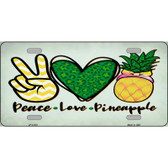 Peace Love Pineapple Wholesale Novelty Metal License Plate