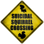 Suicidal Squirrel Xing Wholesale Novelty Metal Crossing Sign