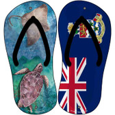 Stingray and Turtle|Cayman Islands Flag Wholesale Novelty Metal Flip Flops (Set of 2)